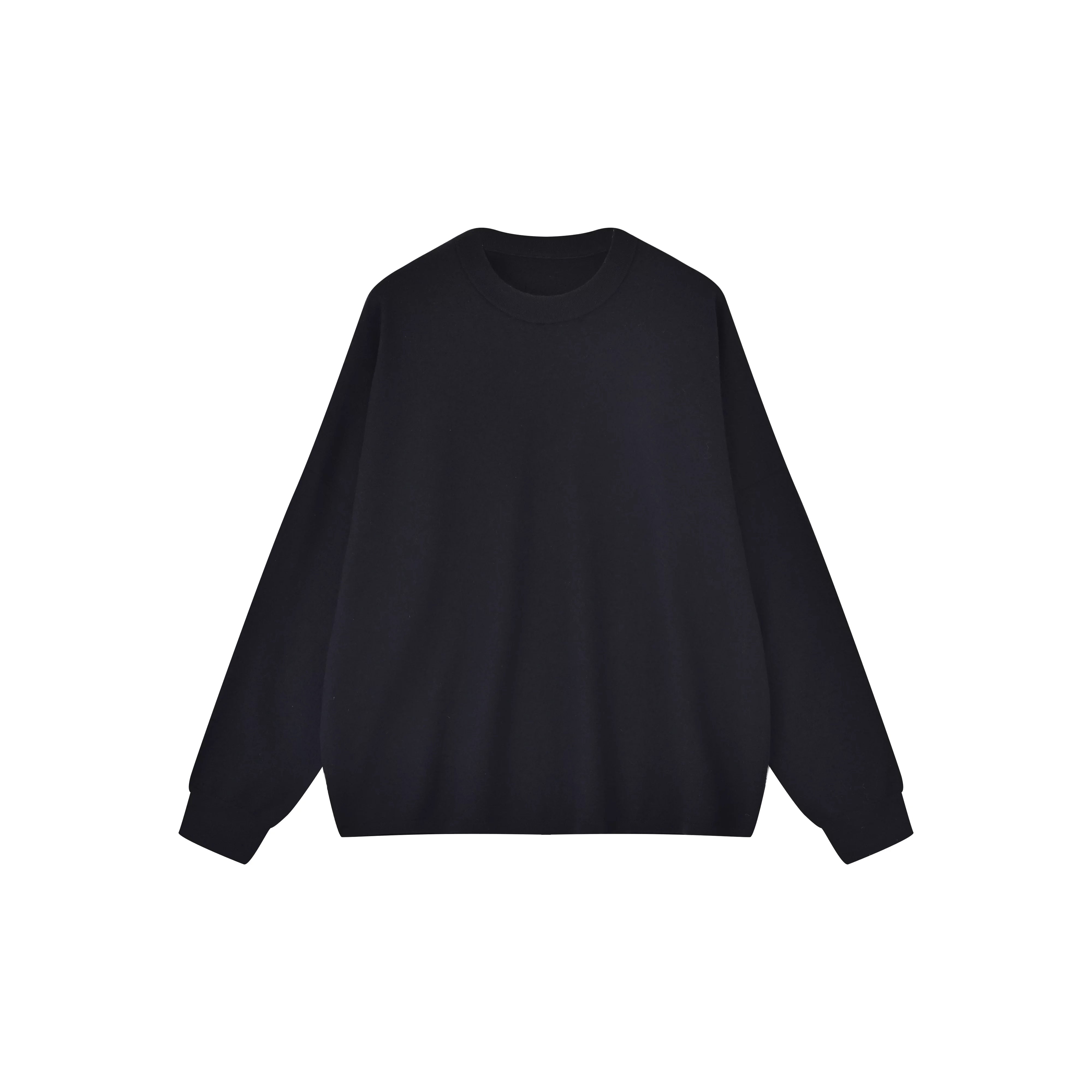 Roolrren homme Men's Full Wool Handmade Crew Neck Sweater