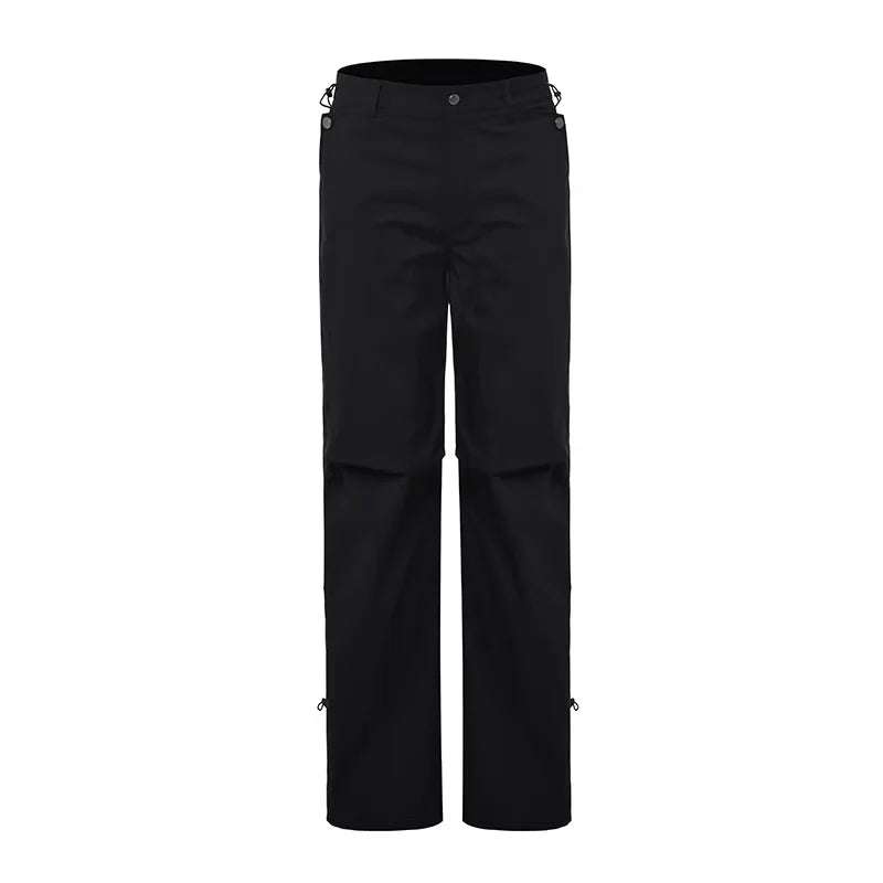 Roolrren homme Waterproof Wide-Leg Paratrooper Pants with Button Pockets