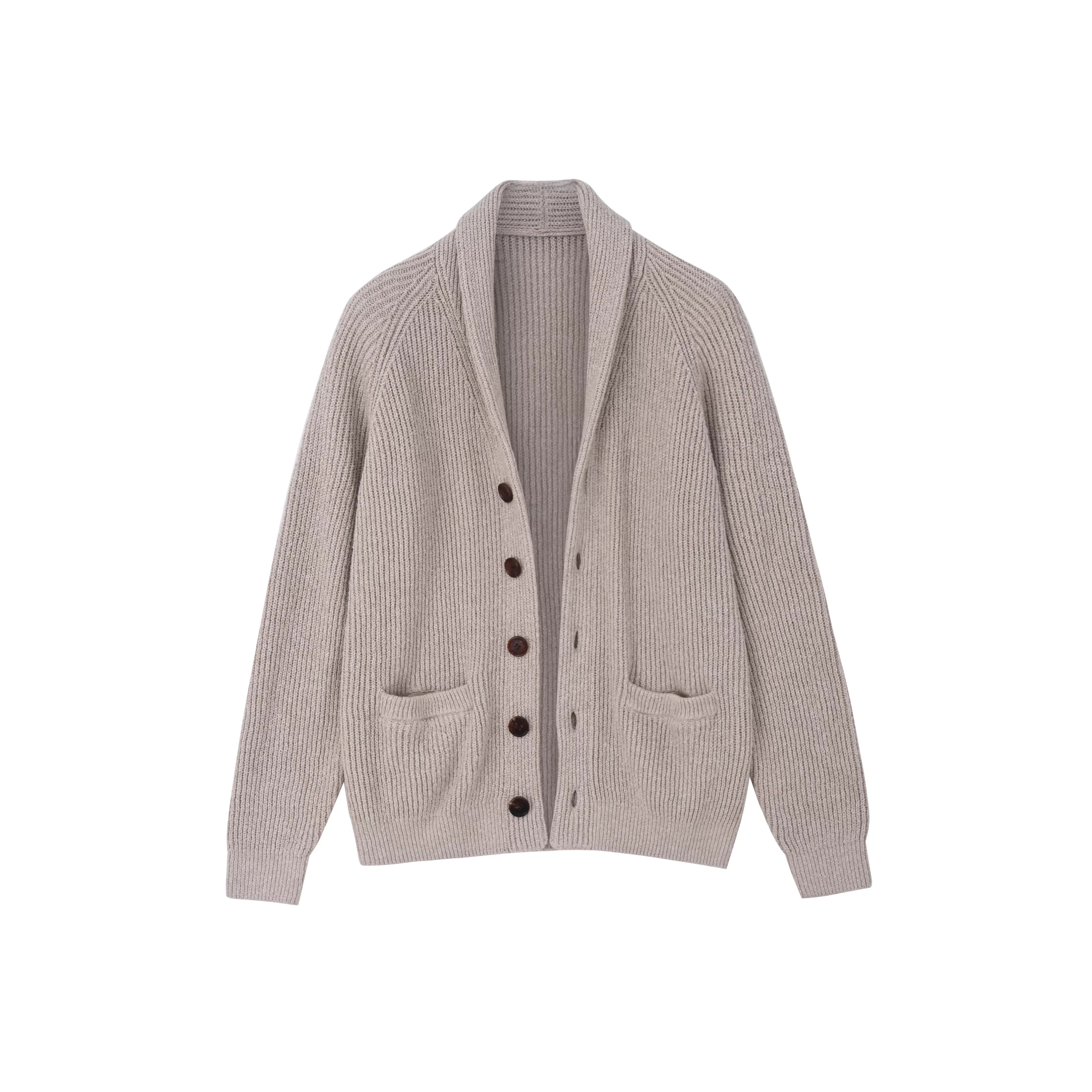 Roolrren homme Machine-Washable Heavyweight Cotton Blend Knit Cardigan