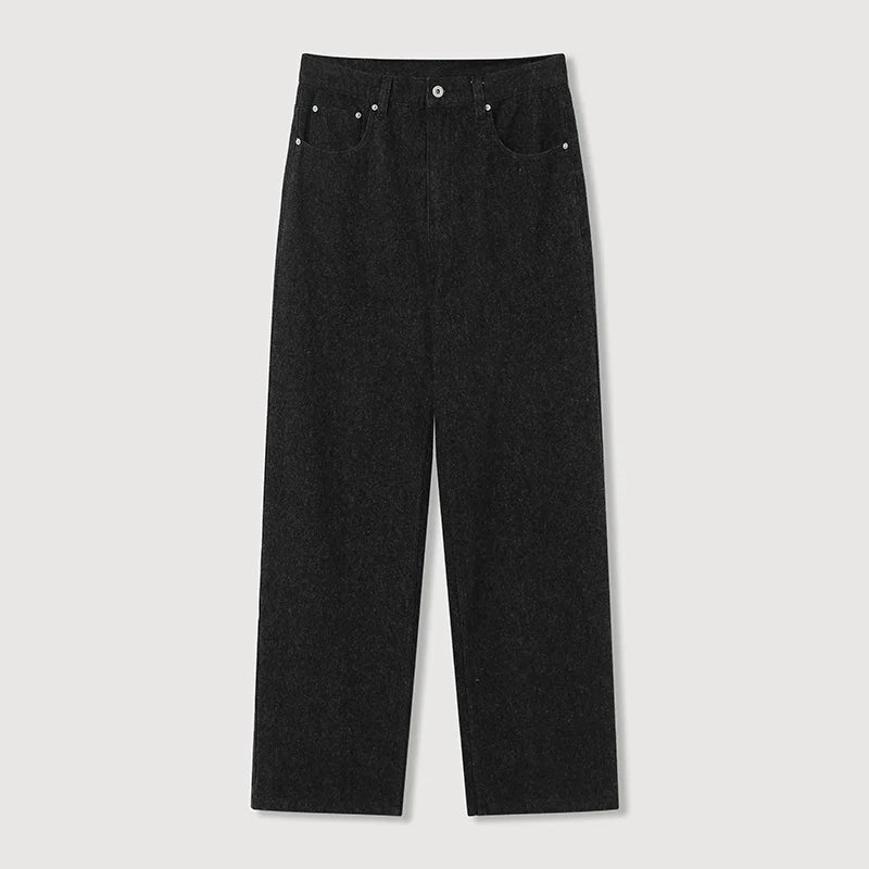 ROYA Sueded Brushed Heather Grey Denim Trousers