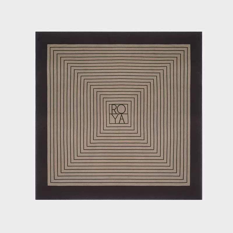 ROYA 100% Mulberry Silk Geometric Square Scarf