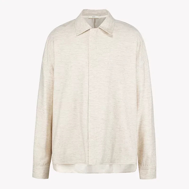 ROYA Oversized Linen Cotton Zip Shirt Jacket