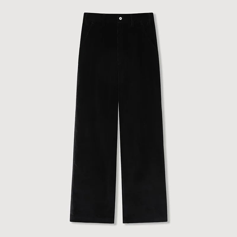 ROYA Men's Wide-Leg Pima Cotton Corduroy Pants