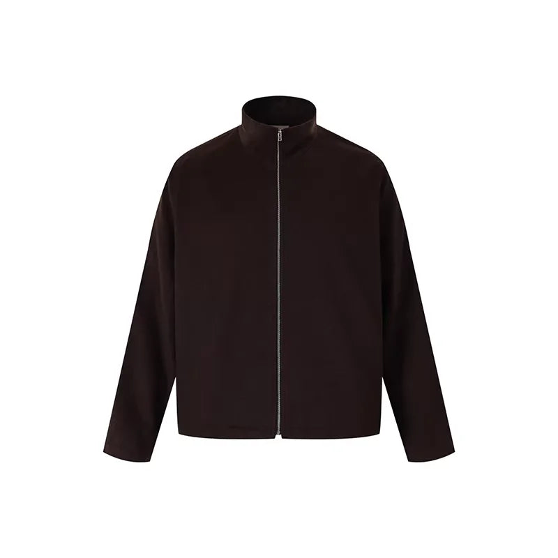 ROYA Men's Alpaca Wool Blend Stand Collar Zip Jacket