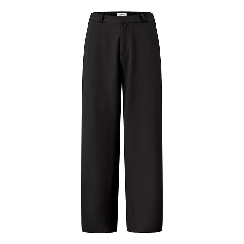 ROYA Men's Tencel Wool Blend Tailored Trousers with Semi-Elastic Waist