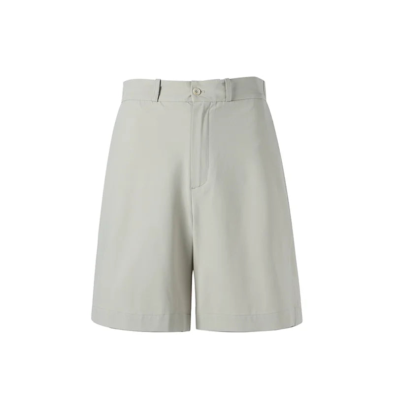 ROYA Gray Cupro Tailored Shorts with Draped Texture