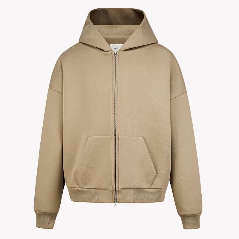 ROYA Men's Heavyweight Cotton Double-Layer Sweatpants with Straight-Leg Fit