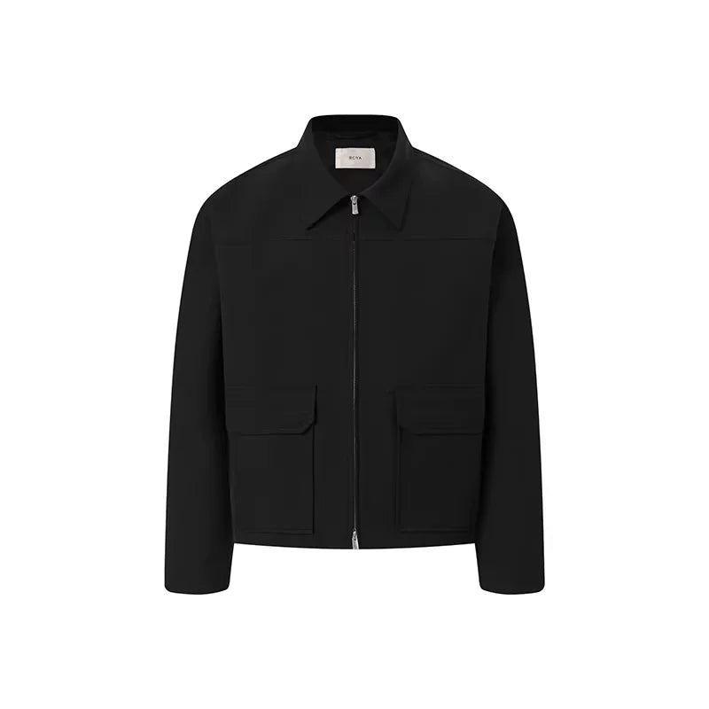 ROYA Merino Wool Boxy Zip Short Jacket