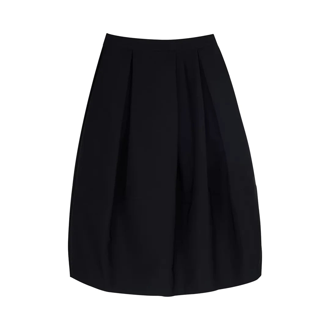 Simple Project Structured Bubble Tulip Midi Skirt