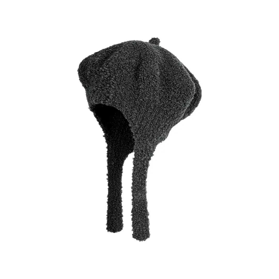 Simple Project Wool Bouclé Beret with Ear Flaps