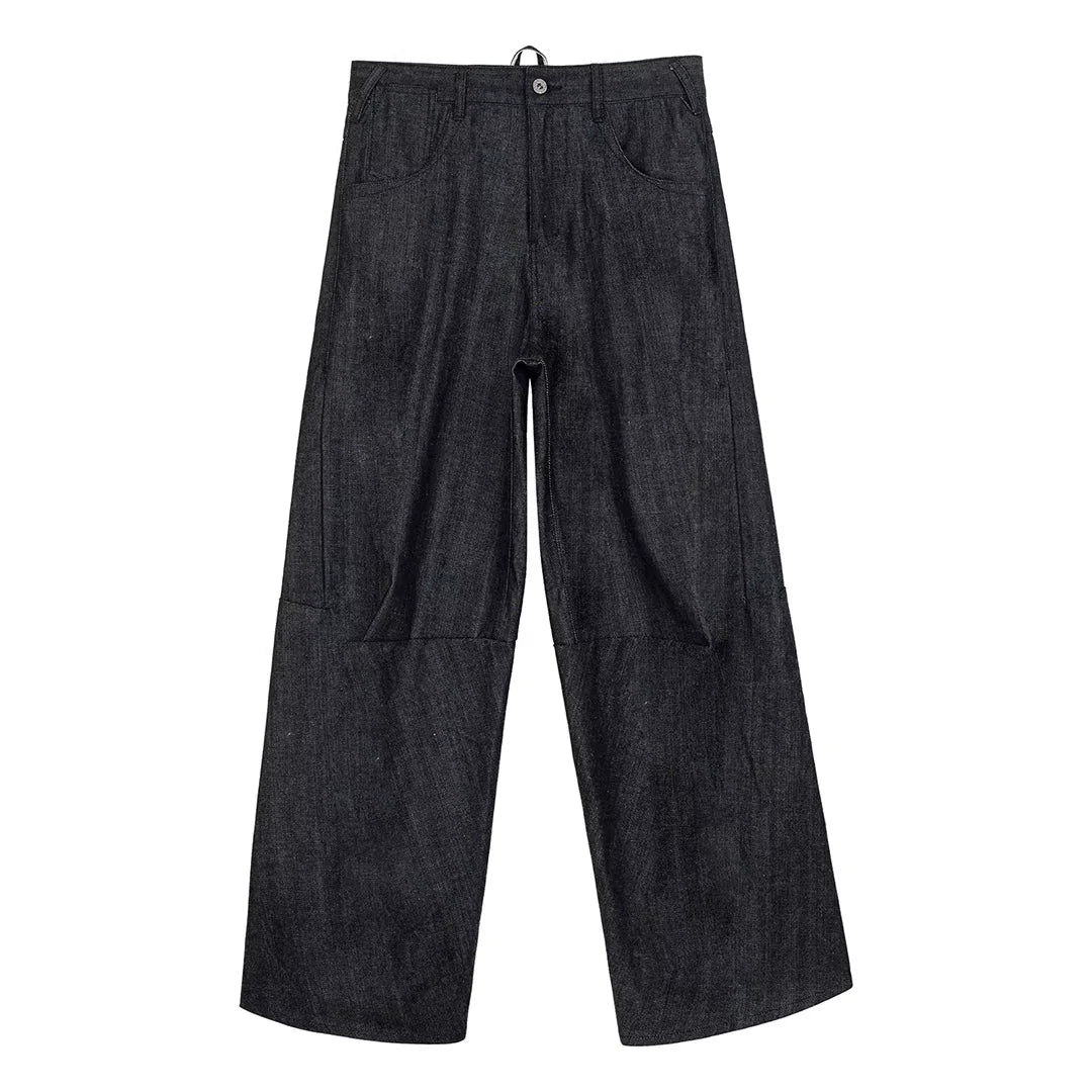 Simple Project Women's Wide-Leg Selvedge Jeans with 3D Cut and White Edge