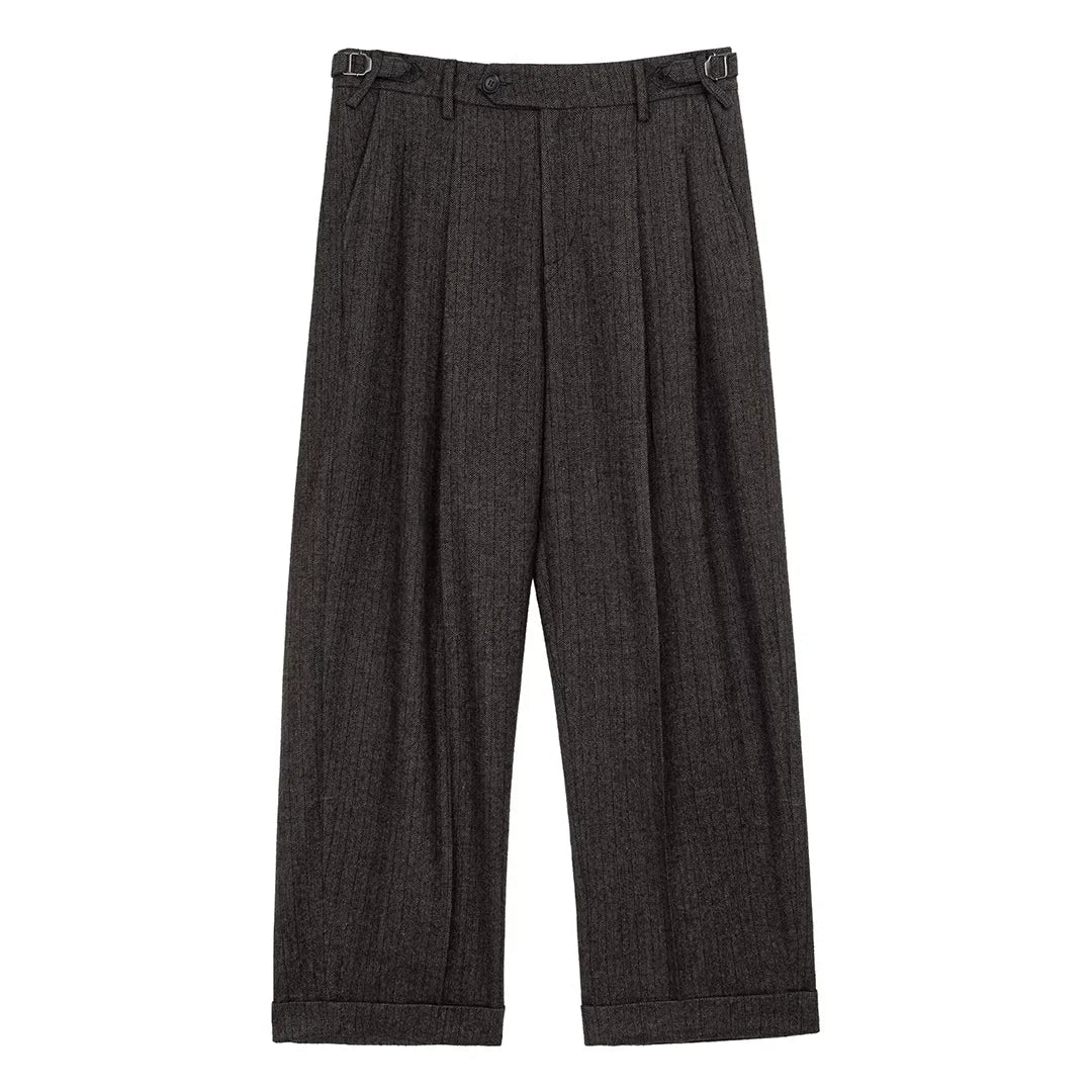 Simple Project High-Waisted Wool Trousers