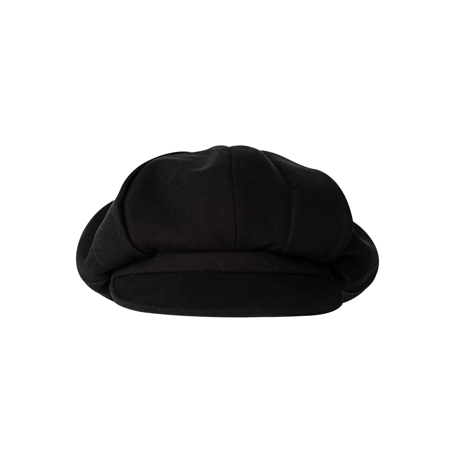 Simple Project Convertible Black Newsboy Beret with Loose-Leaf Design