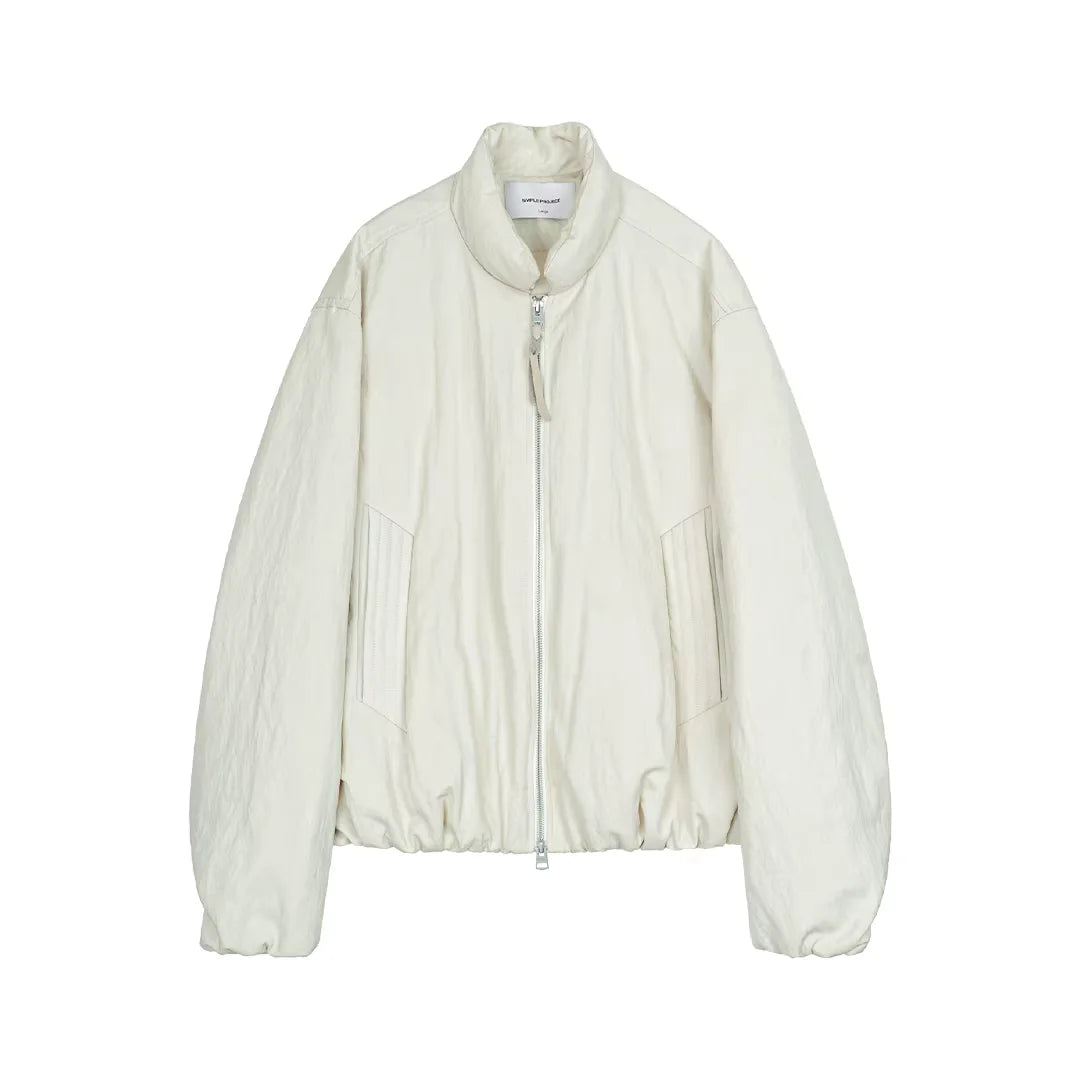 Simple Project Balloon Puffer Jacket with Stand Collar and 3M Filling