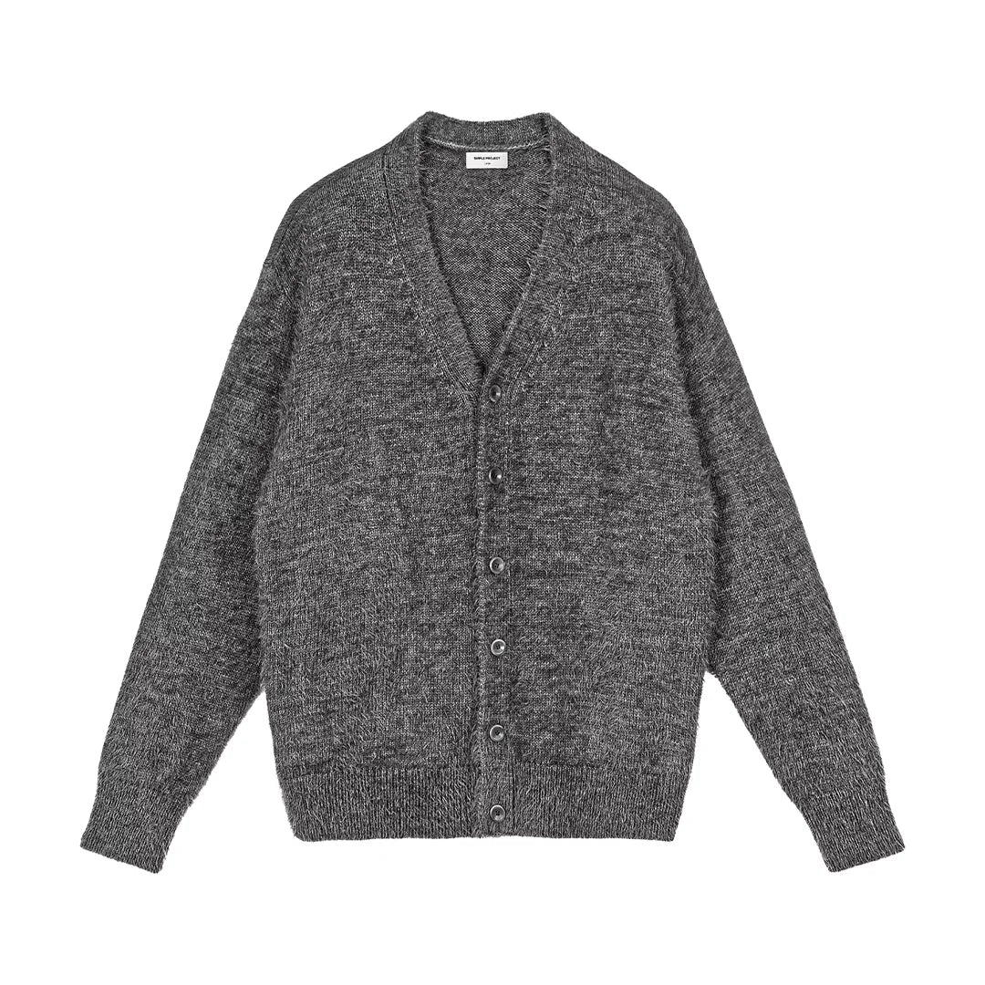 Simple Project Brushed Wool Relaxed Cardigan