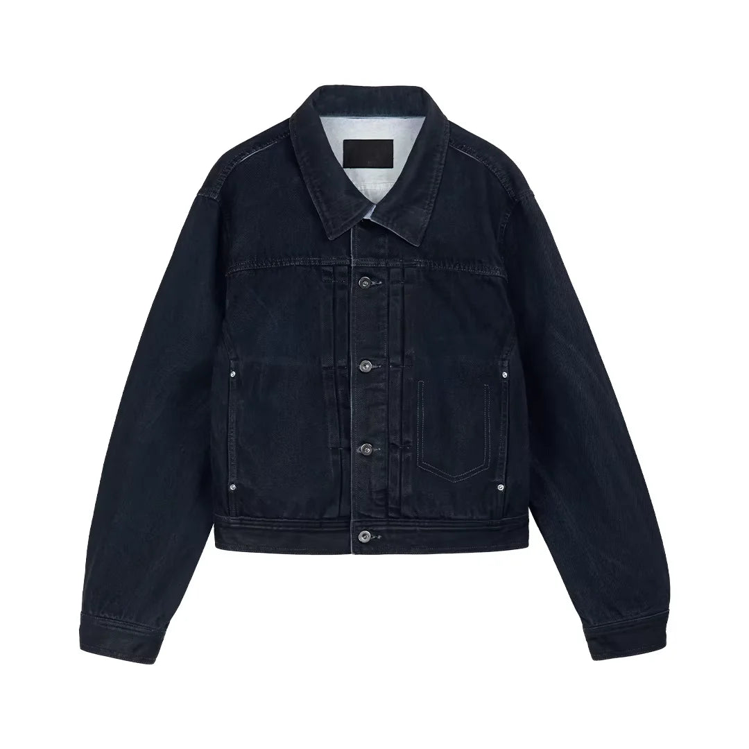 Simple Project Slim Fit Waxed Denim Jacket