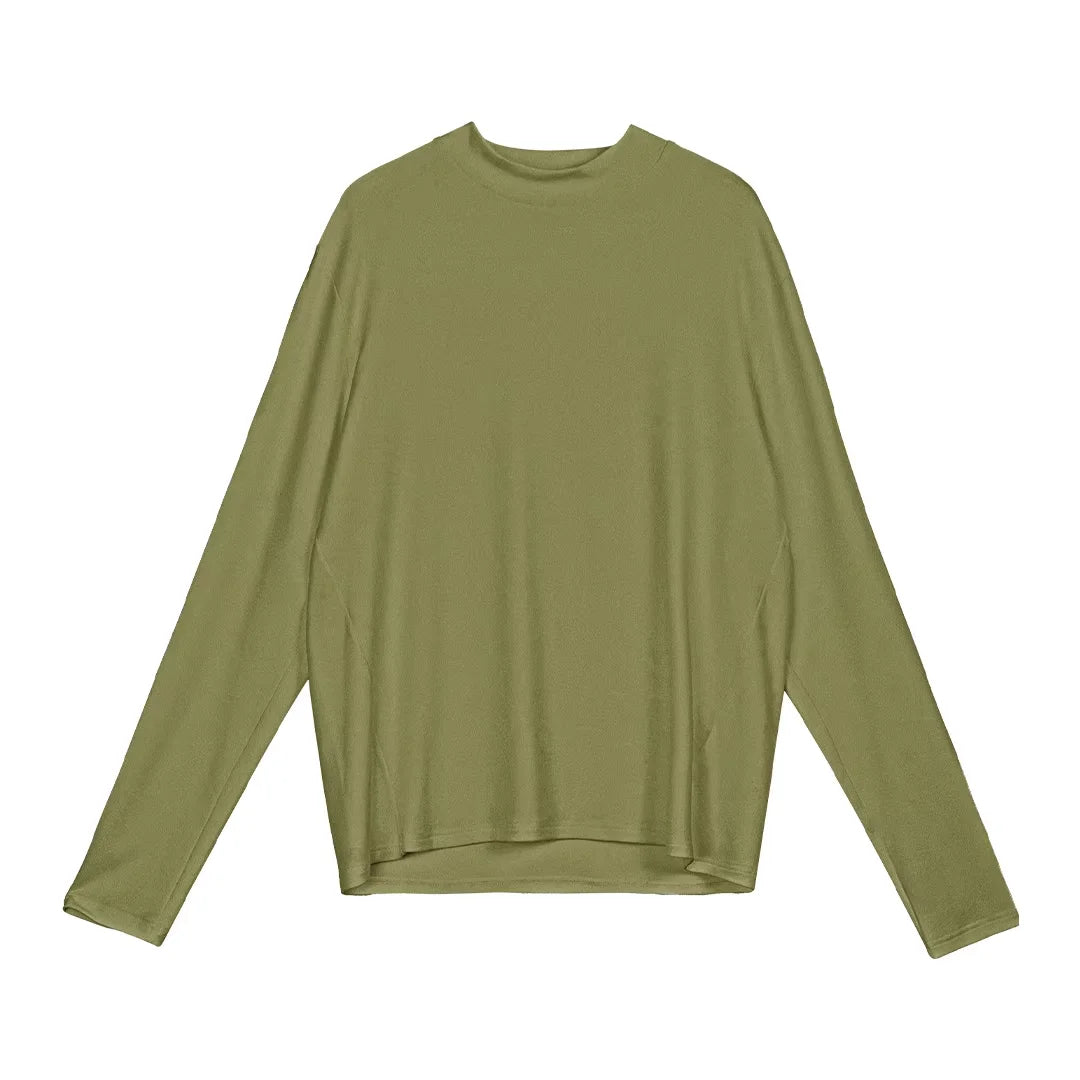 Simple Project Slim Fit Merino Wool Mock Neck Long Sleeve T-Shirt