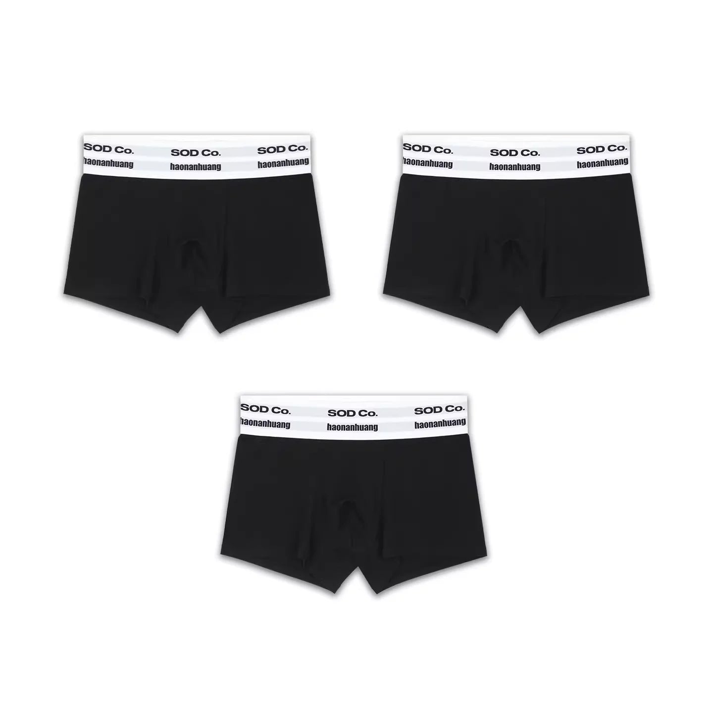 SOD Online Store Men's Double Waist Boxer Briefs 3-Pack - Ultra-Soft Cotton, Antibacterial, Breathable