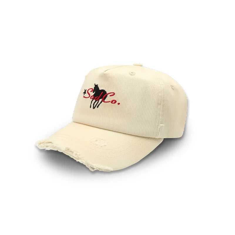SOD Online Store Distressed Unisex Baseball Cap with Embroidered Detail and Curved Brim