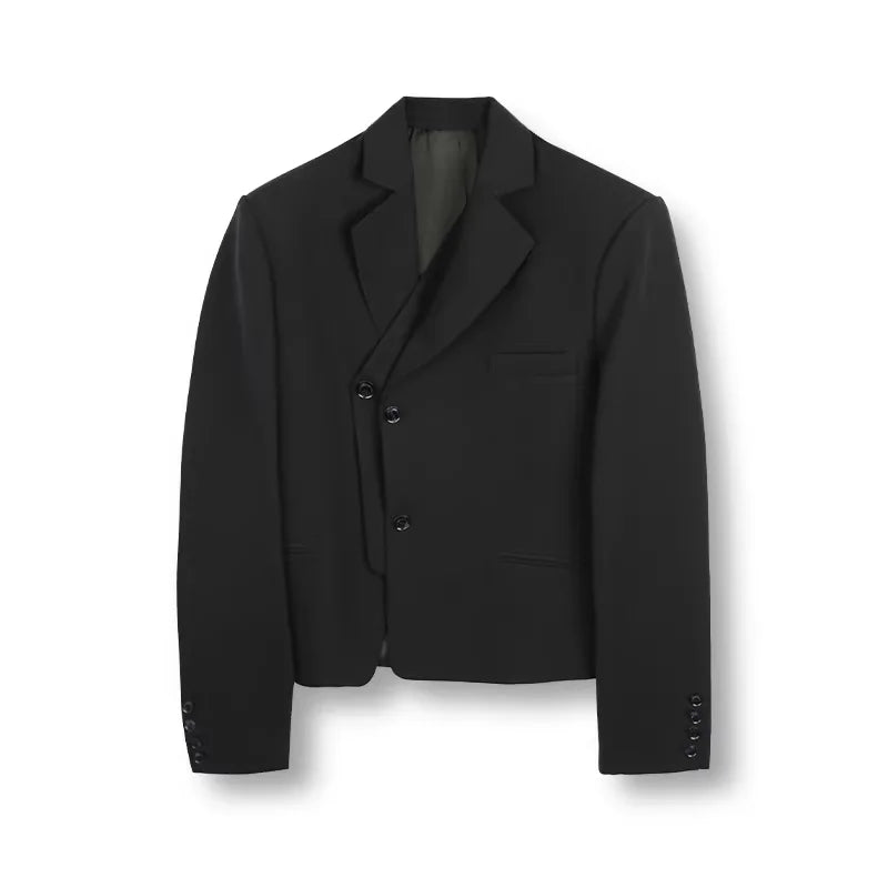 SOD Online Store Men's Deconstructed Black Pinstripe Suit Jacket