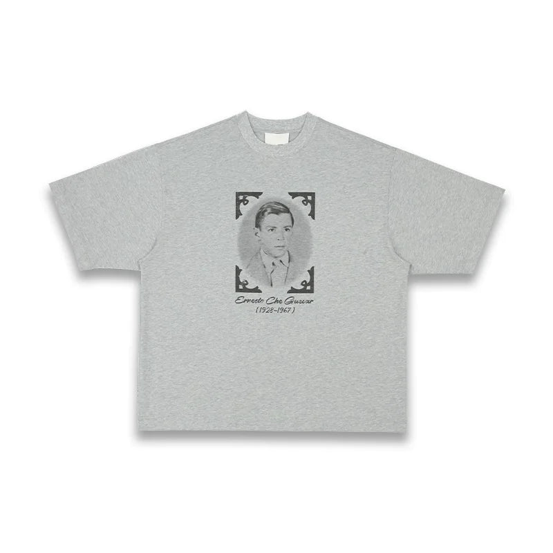 SOD Online Store Vintage Gray Boxy Fit Che Guevara T-Shirt
