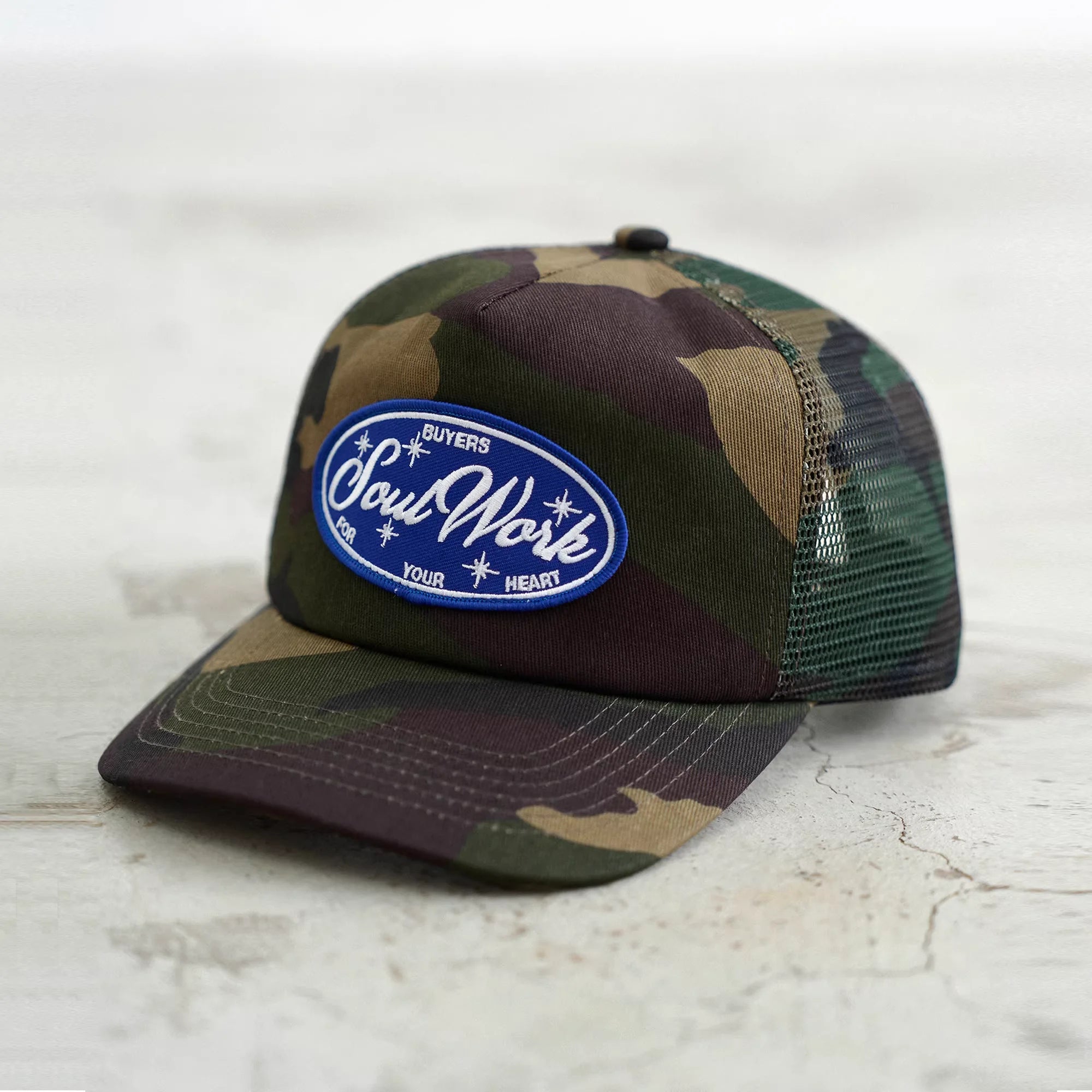 SWFI Far East Camouflage Mesh Trucker Hat with Embroidered Patch