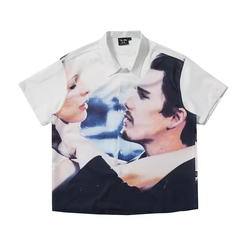 SWFI Romantic Portrait Print Short-Sleeve Shirt