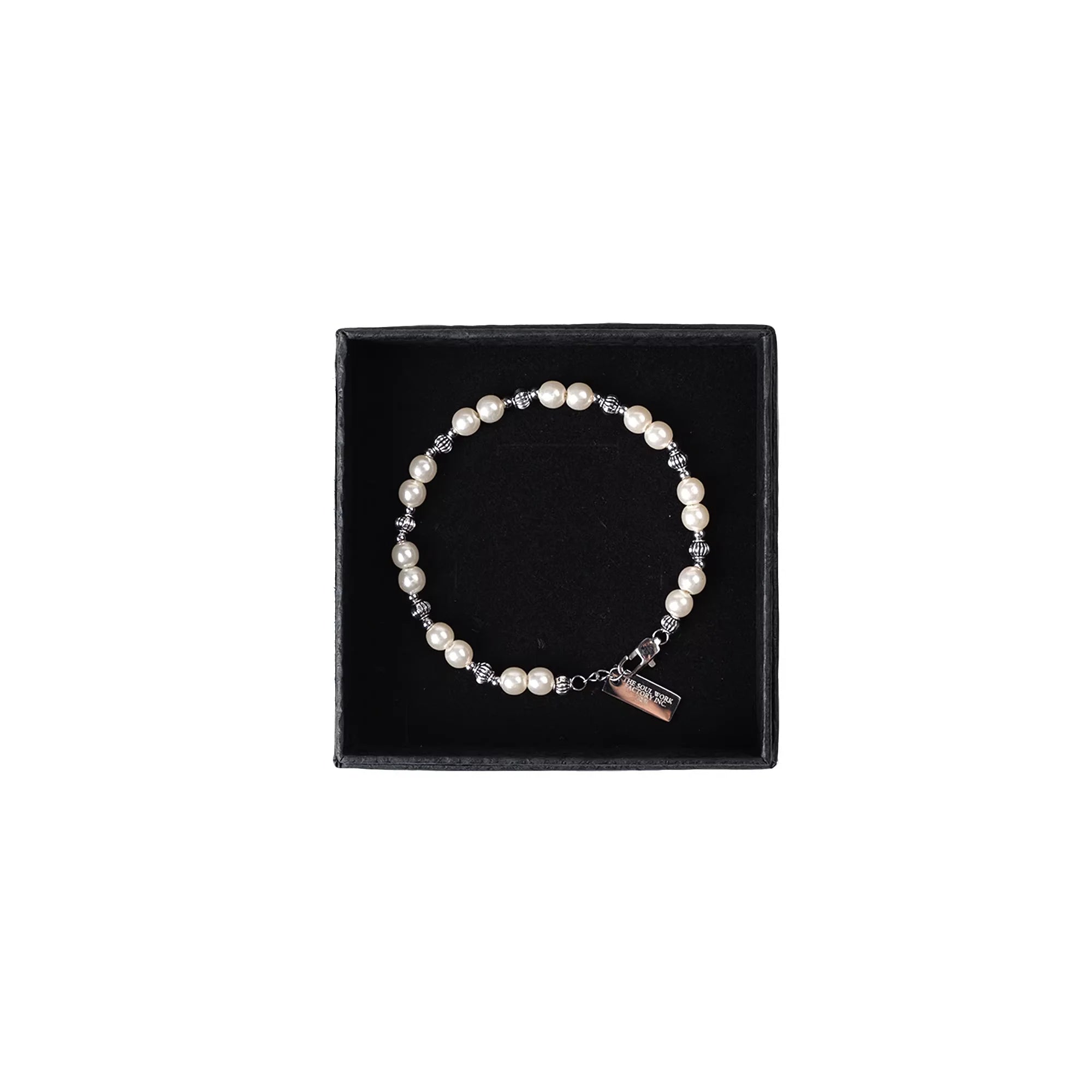 SWFI Unisex Layered Pearl and Chain Link Bracelet