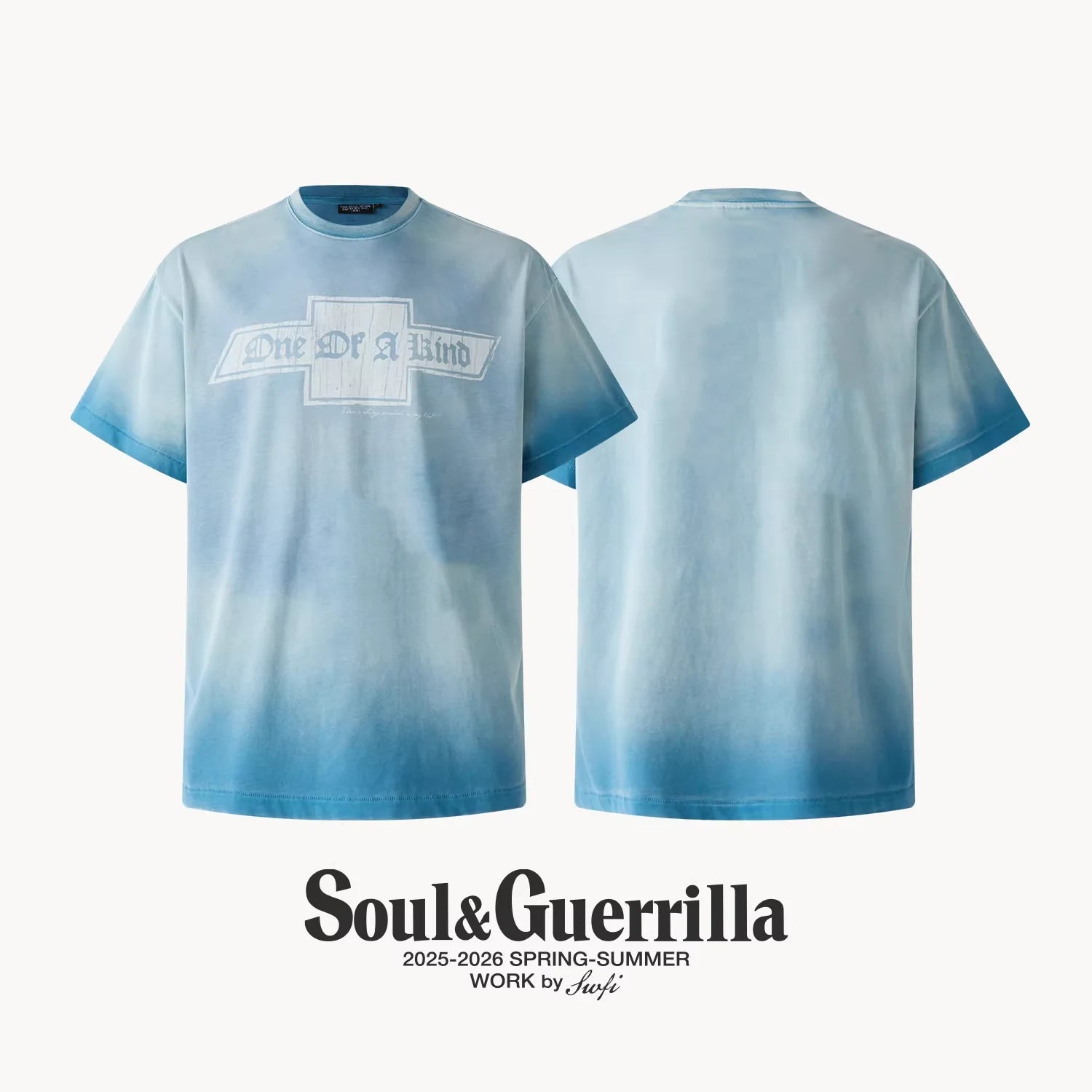 SWFI Far East Vintage Dyed Boxy Fit Cotton T-Shirt with Cross Graphic