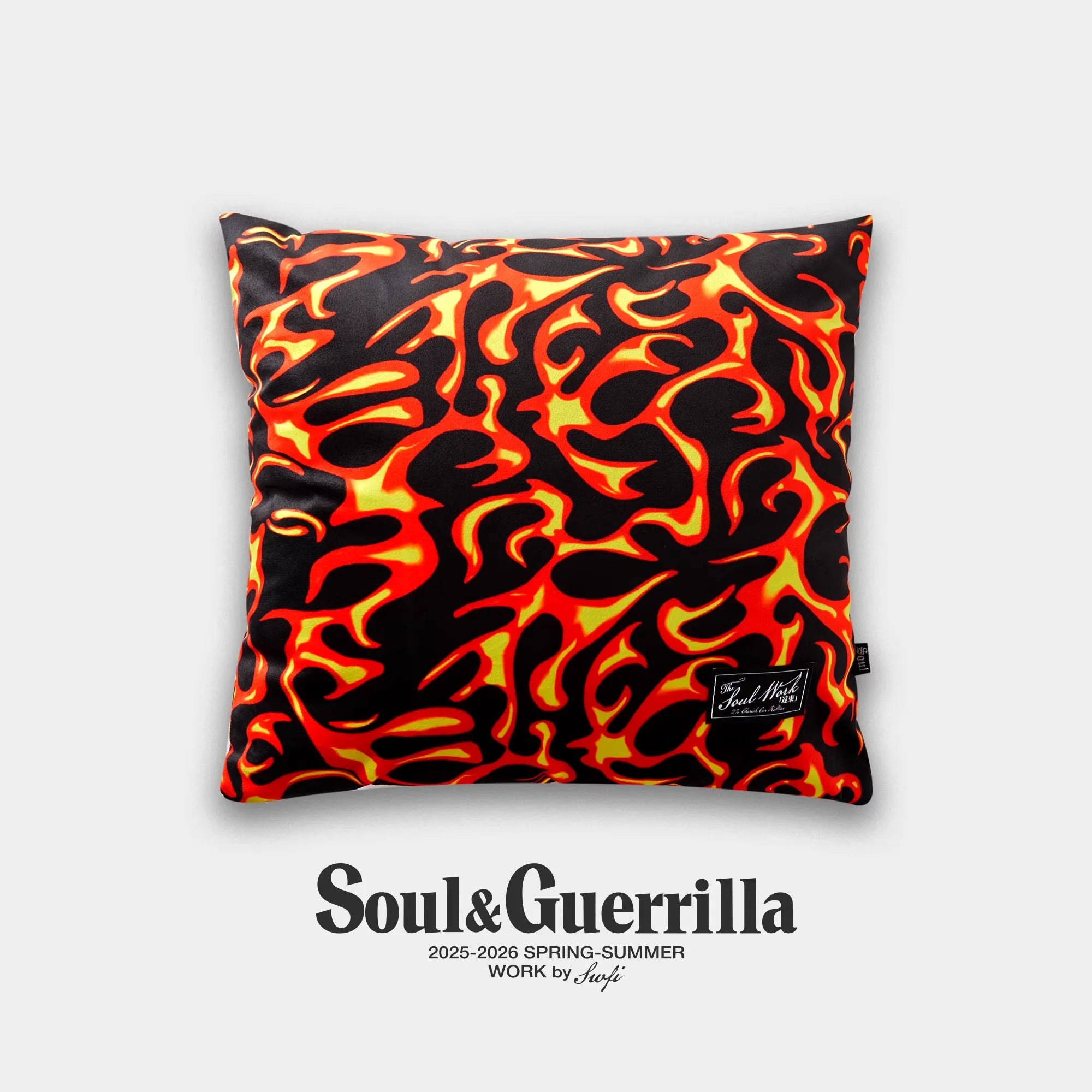 SWFI Far East Colorblock Flame Print Decorative Throw Pillow