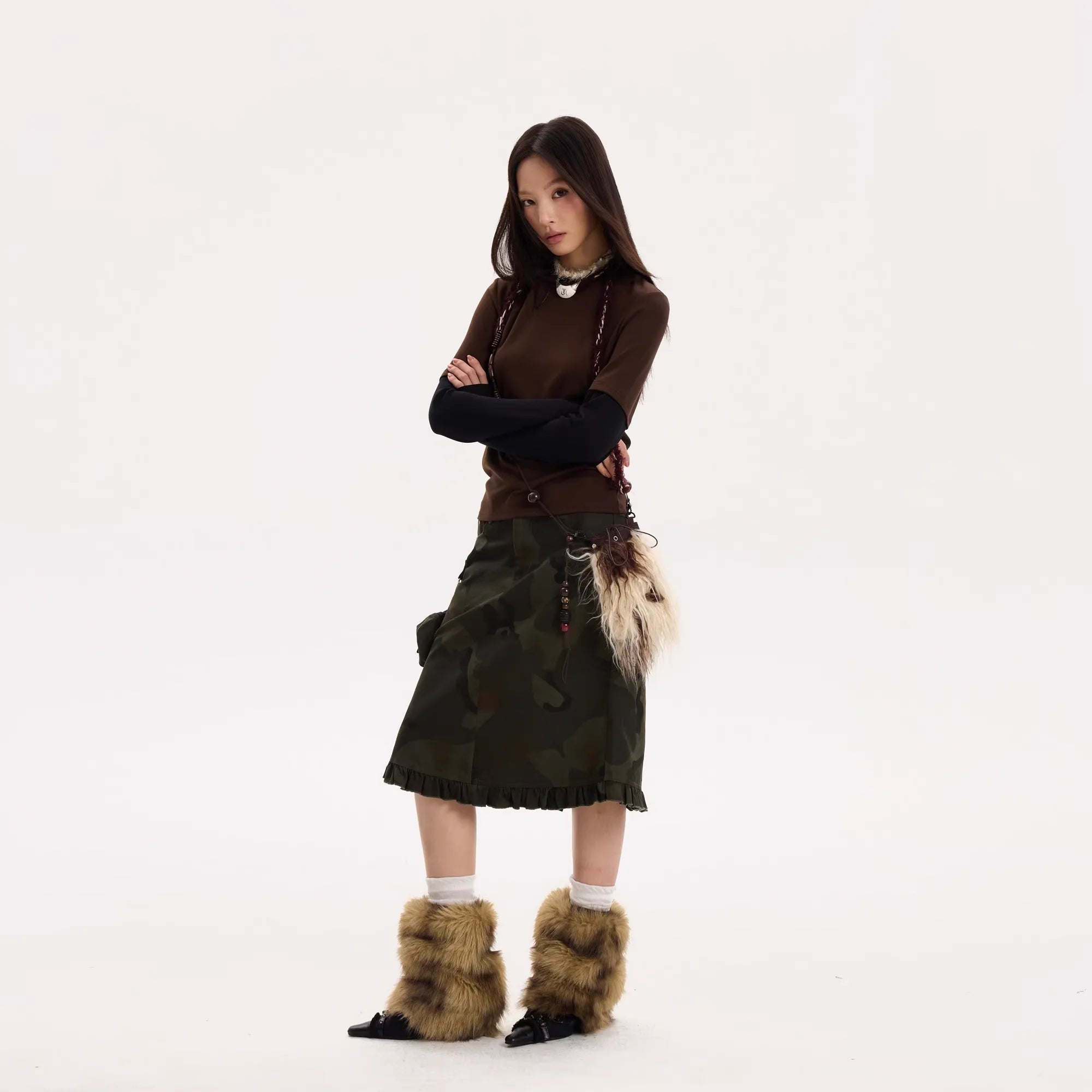 THELIGHT OFFICIAL Vintage Colorblock Long Sleeve Slim Fit Contrast T-Shirt