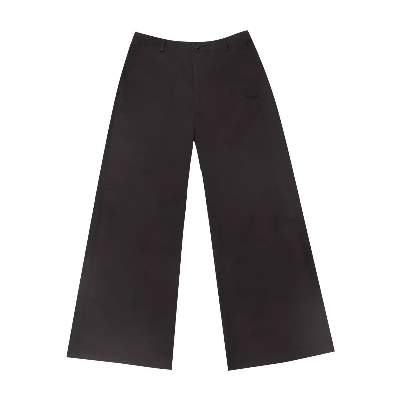 THELIGHT OFFICIAL Women's Black Wide-Leg High-Waist Trousers
