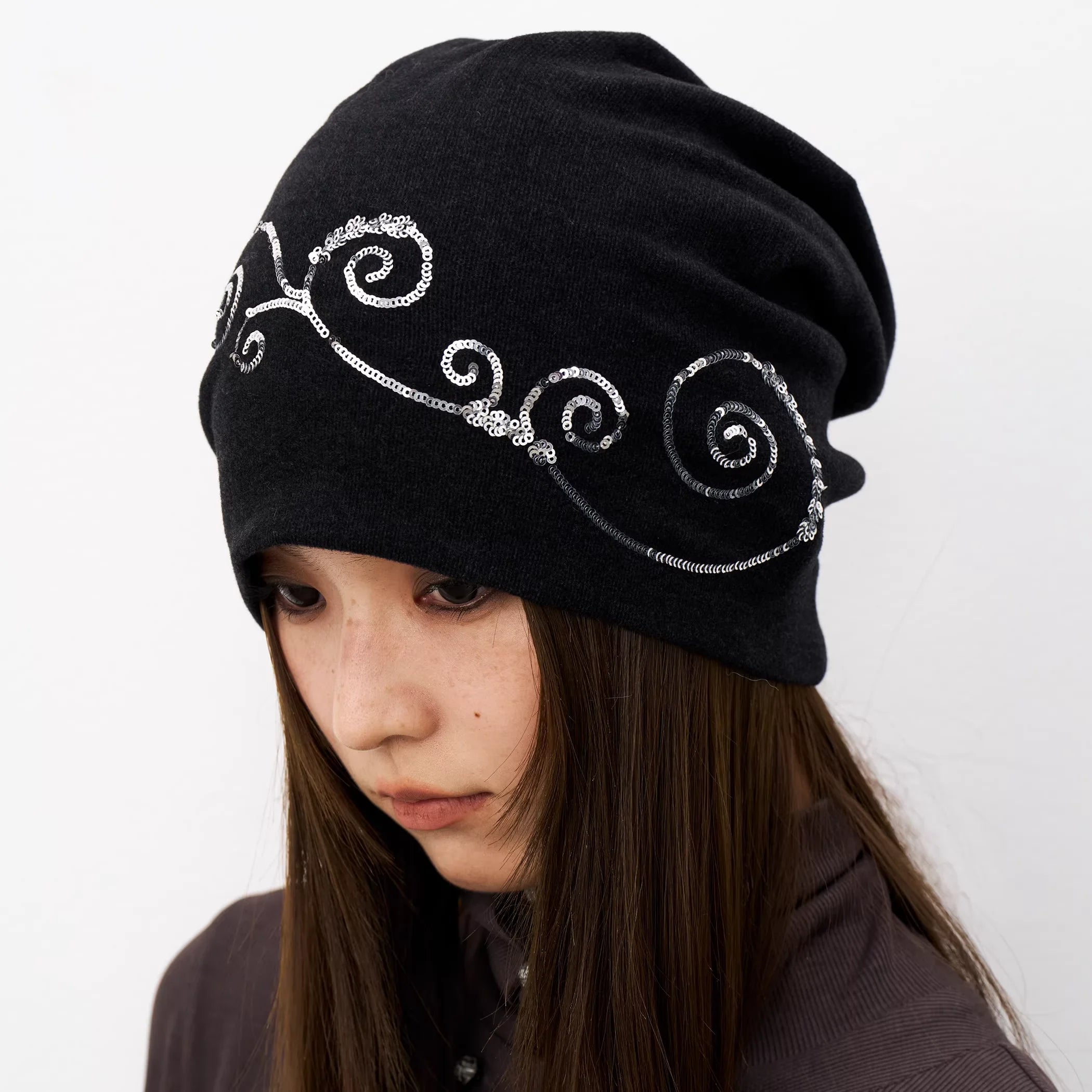 THELIGHT OFFICIAL Women's Winter Sequin Knit Beanie