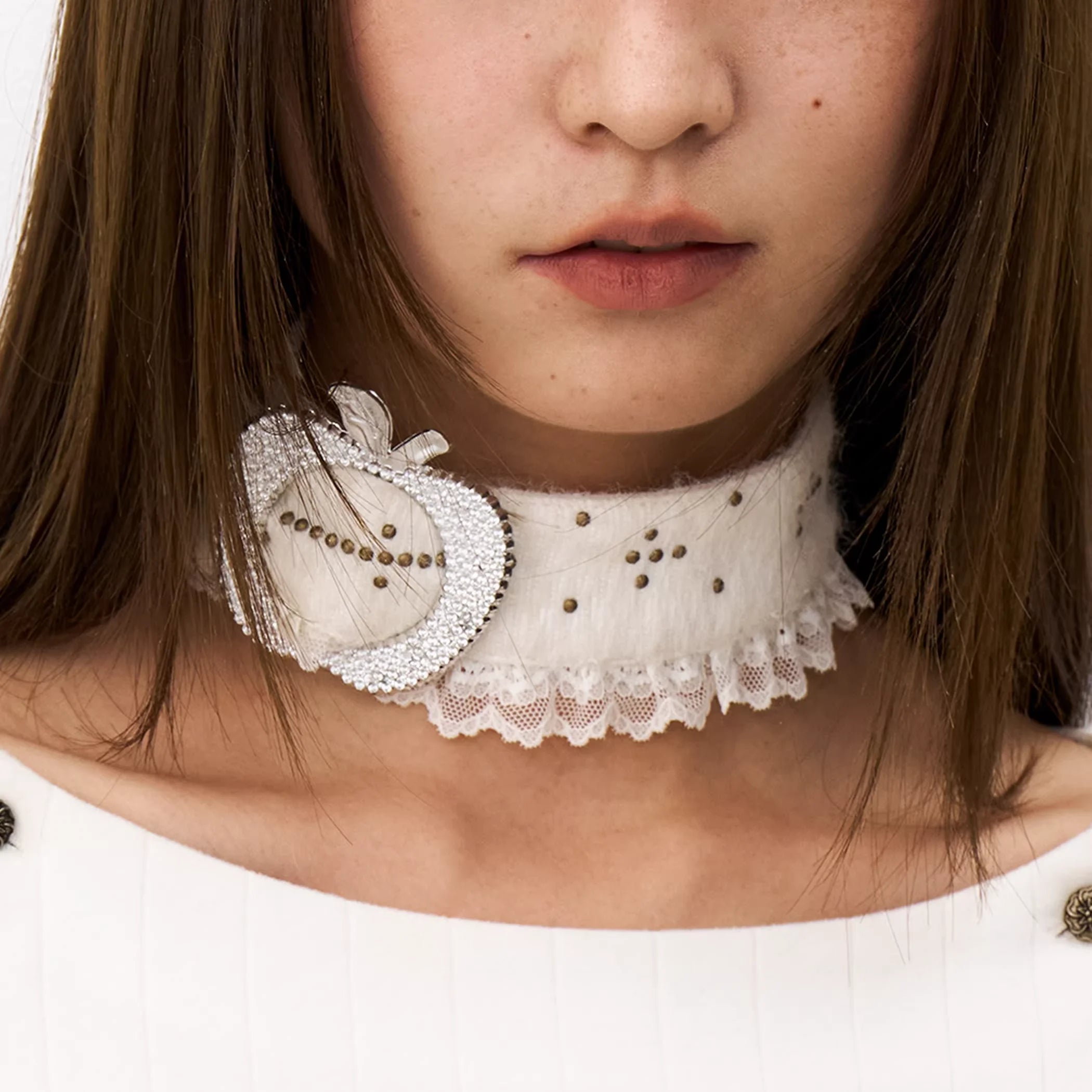 THELIGHT OFFICIAL Vintage Lace Crystal Rhinestone Choker Necklace