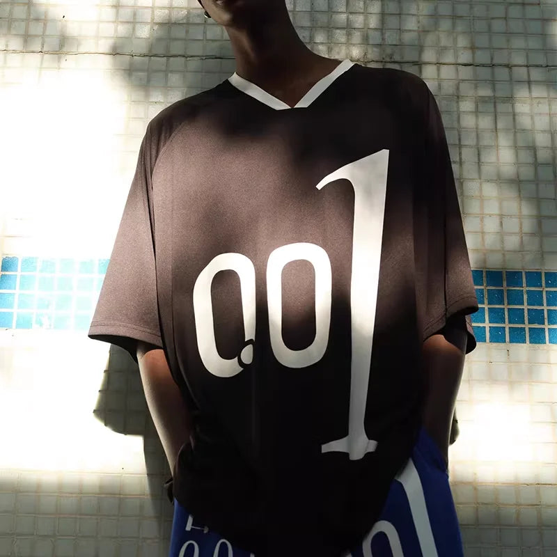 TRIANGLE PROJECT Men's Printed Contrast Baseball Shirt - Short Sleeve