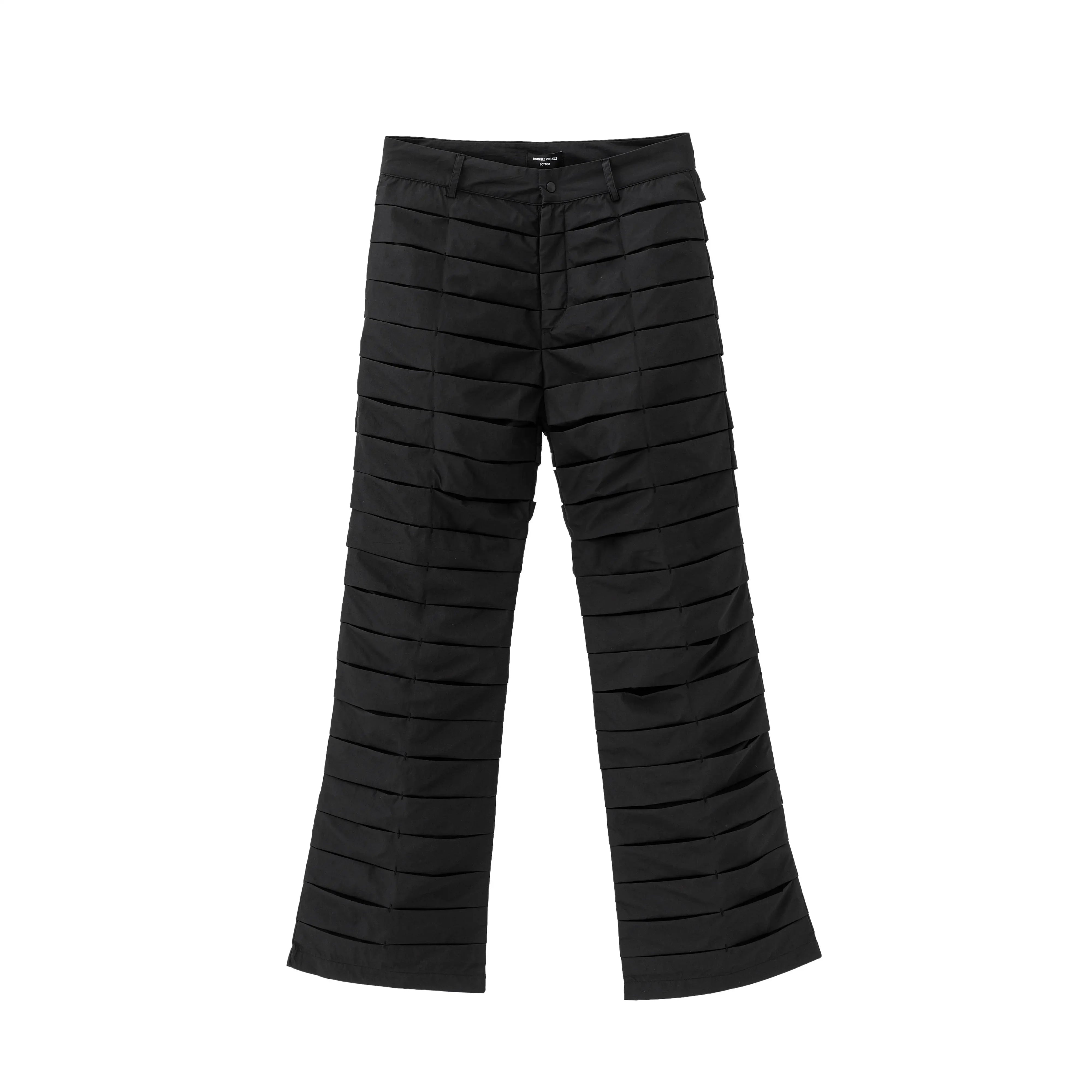 TRIANGLE PROJECT Unisex Nylon Flared Tactical Pants with Layered Cutout Design