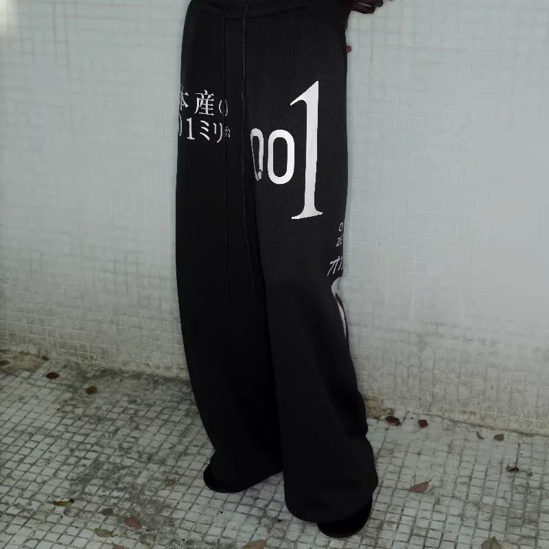 TRIANGLE PROJECT Printed Relaxed Fit Streetwear Sweatpants for Men