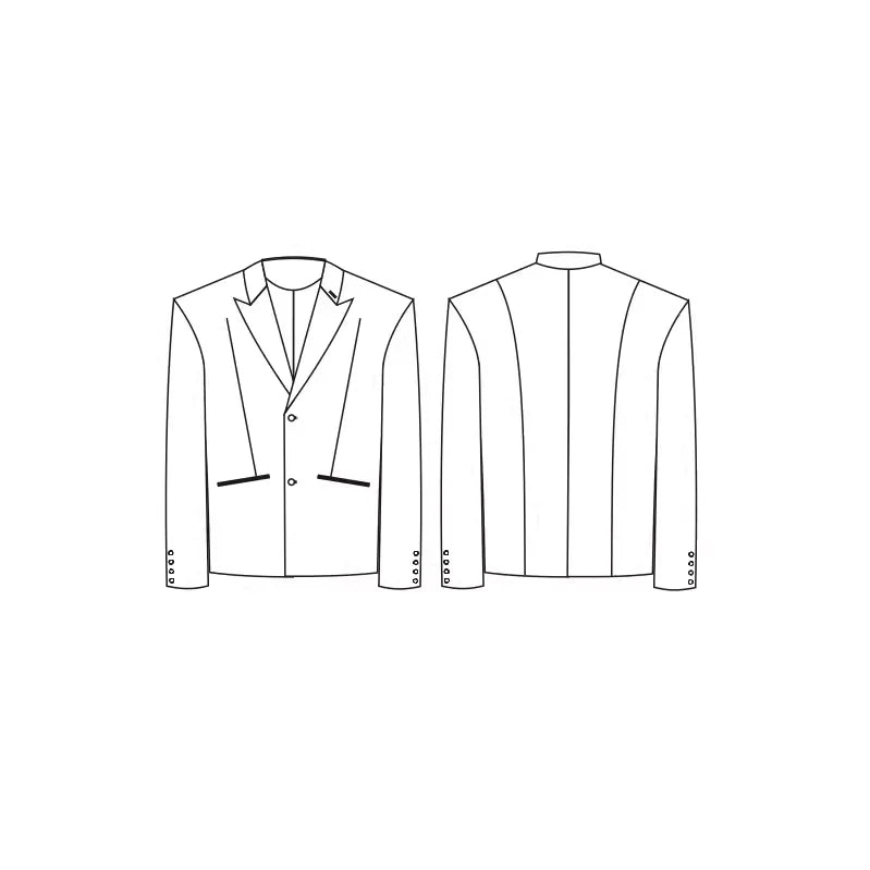 TRIANGLE PROJECT Men's Back Slit Zipper Detail Blazer with Segmented Cut