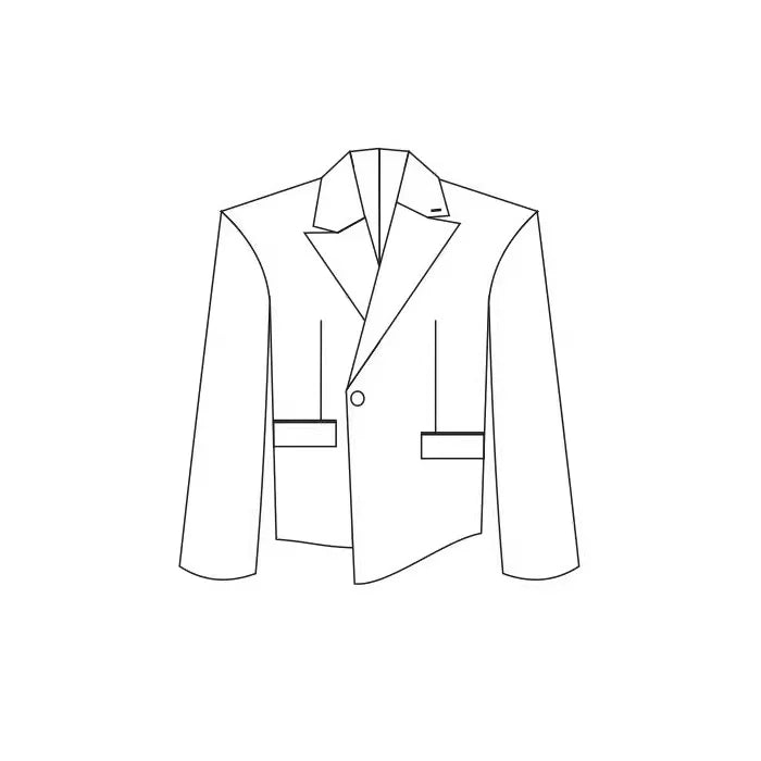 TRIANGLE PROJECT Asymmetrical Oversized Blazer with Shoulder Pads
