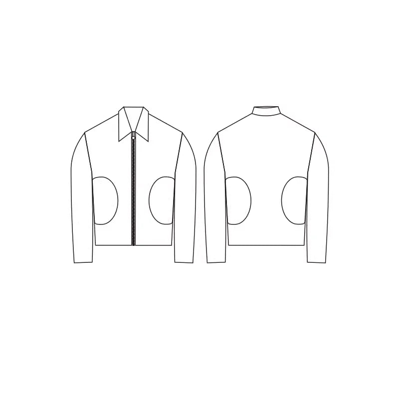 TRIANGLE PROJECT Men's Loose Fit Moon Pocket Zip Jacket