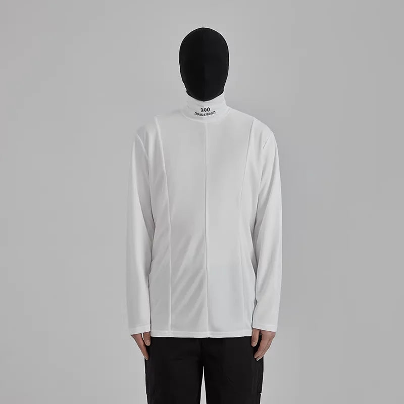 TRIANGLE PROJECT Unisex High-Neck Quick-Dry Long-Sleeve Top with Eight-Slit Detail