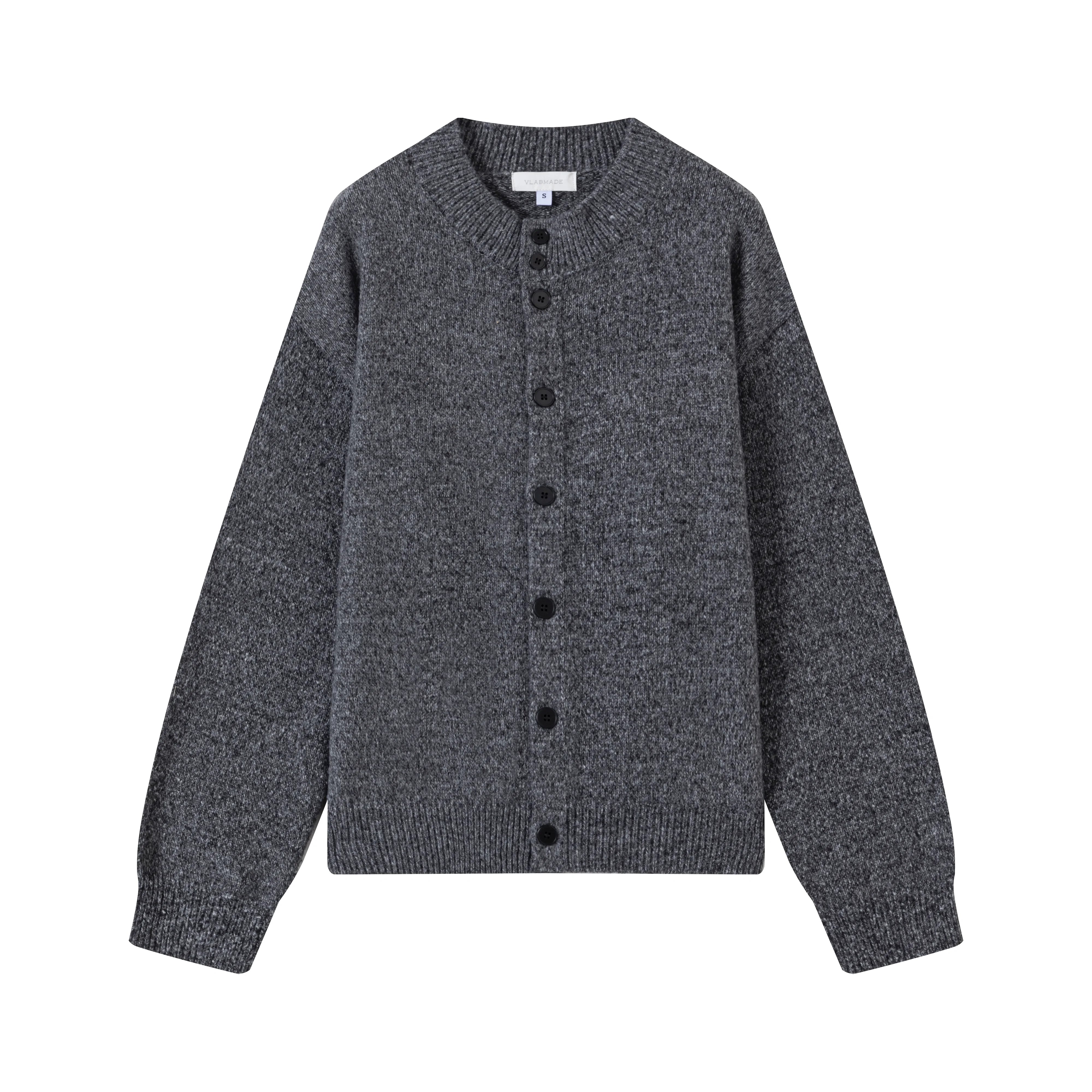 VLABMADE Mixed Color Slub Yarn Loose Knit Cardigan