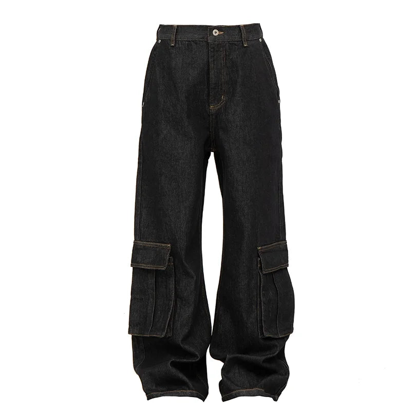 VLABMADE Vintage Washed Flared Denim Work Jeans