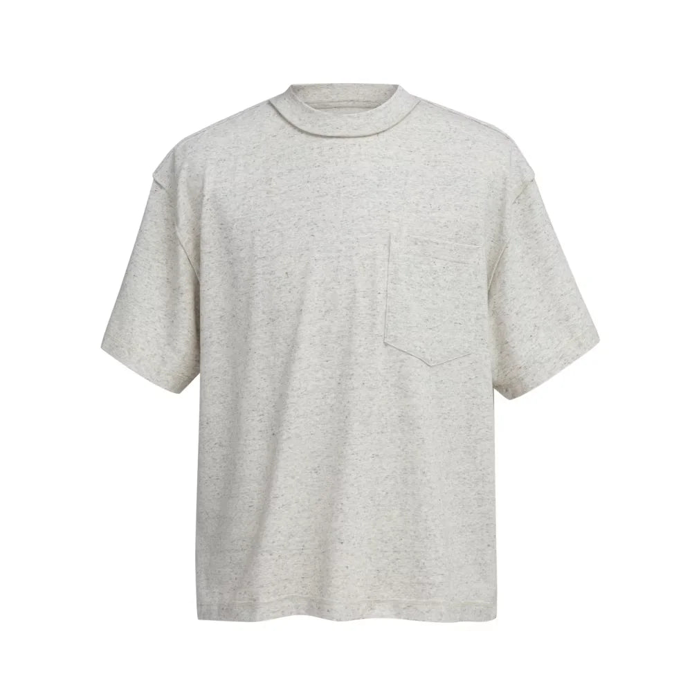 VLABMADE Men's Relaxed Fit Cotton-Linen Blend Pocket T-Shirt