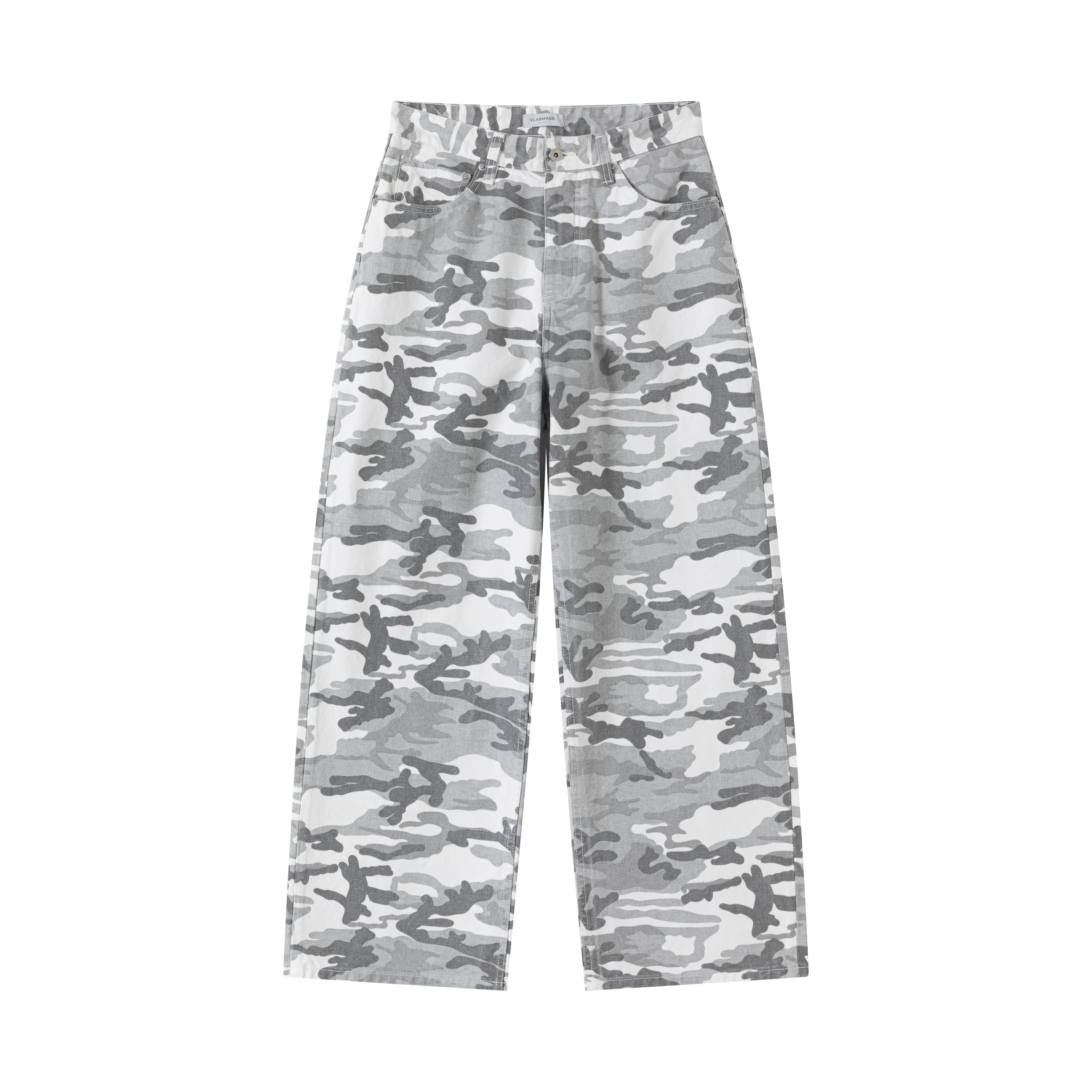 VLABMADE Snow Camo Distressed Baggy Denim Pants