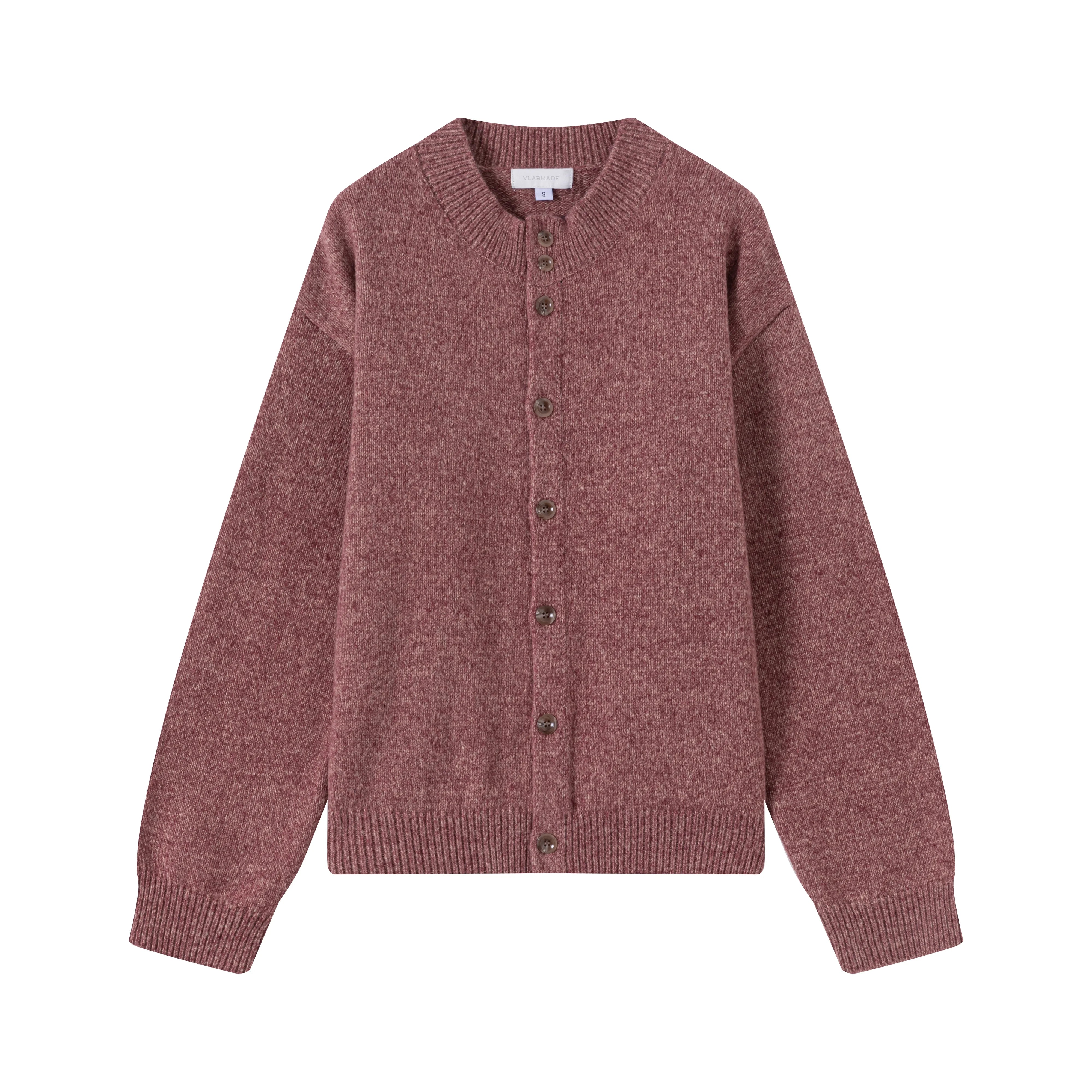 VLABMADE Vintage Rose Mélange Knit Cardigan – Relaxed Fit with Button Front