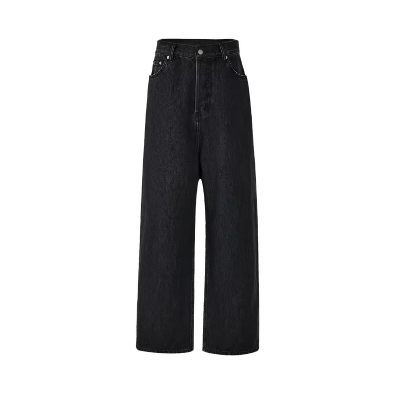 VLABMADE Unisex High-Waist Washed Wide-Leg Jeans