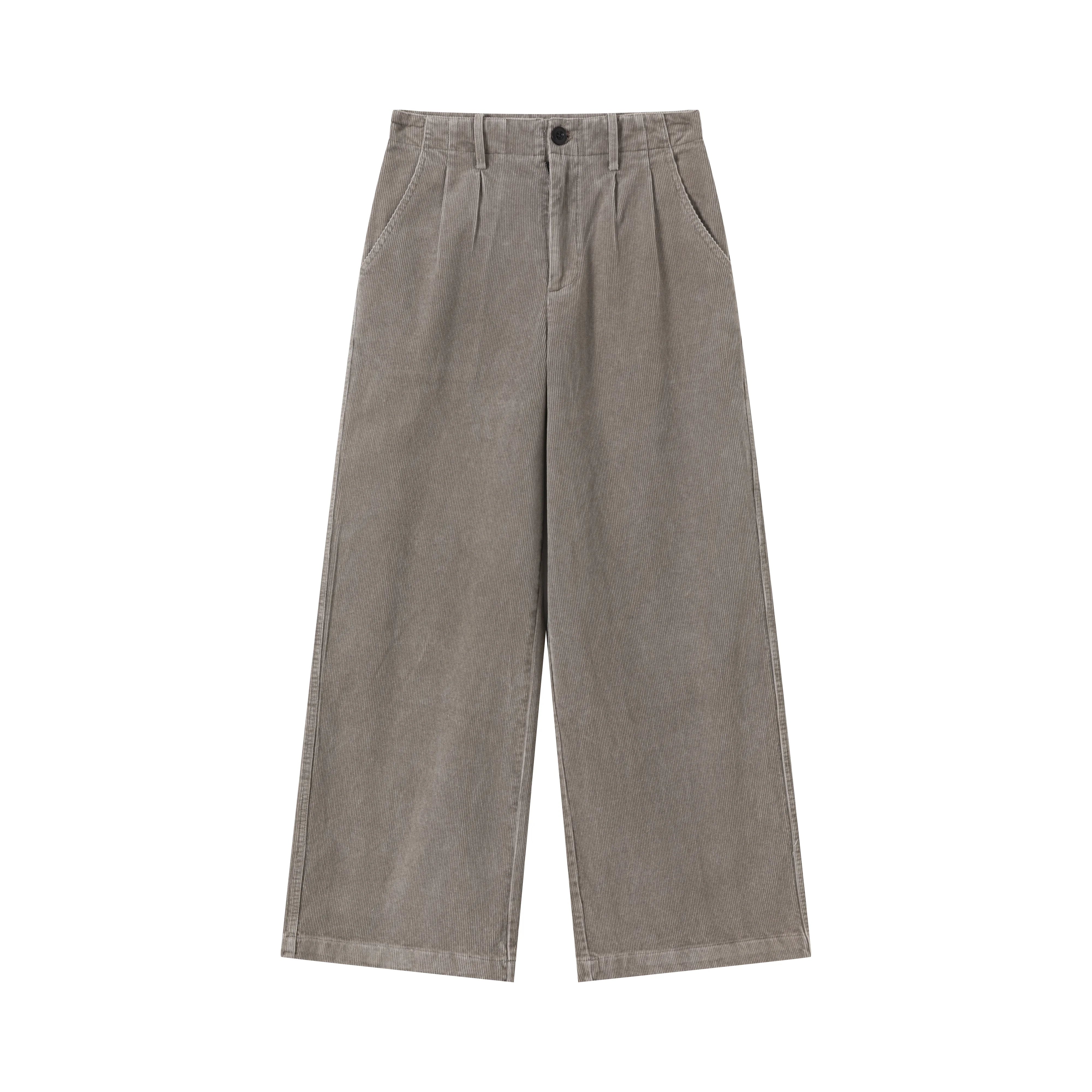 VLABMADE Vintage Corduroy Wide-Leg Trousers with Tailored Pleats