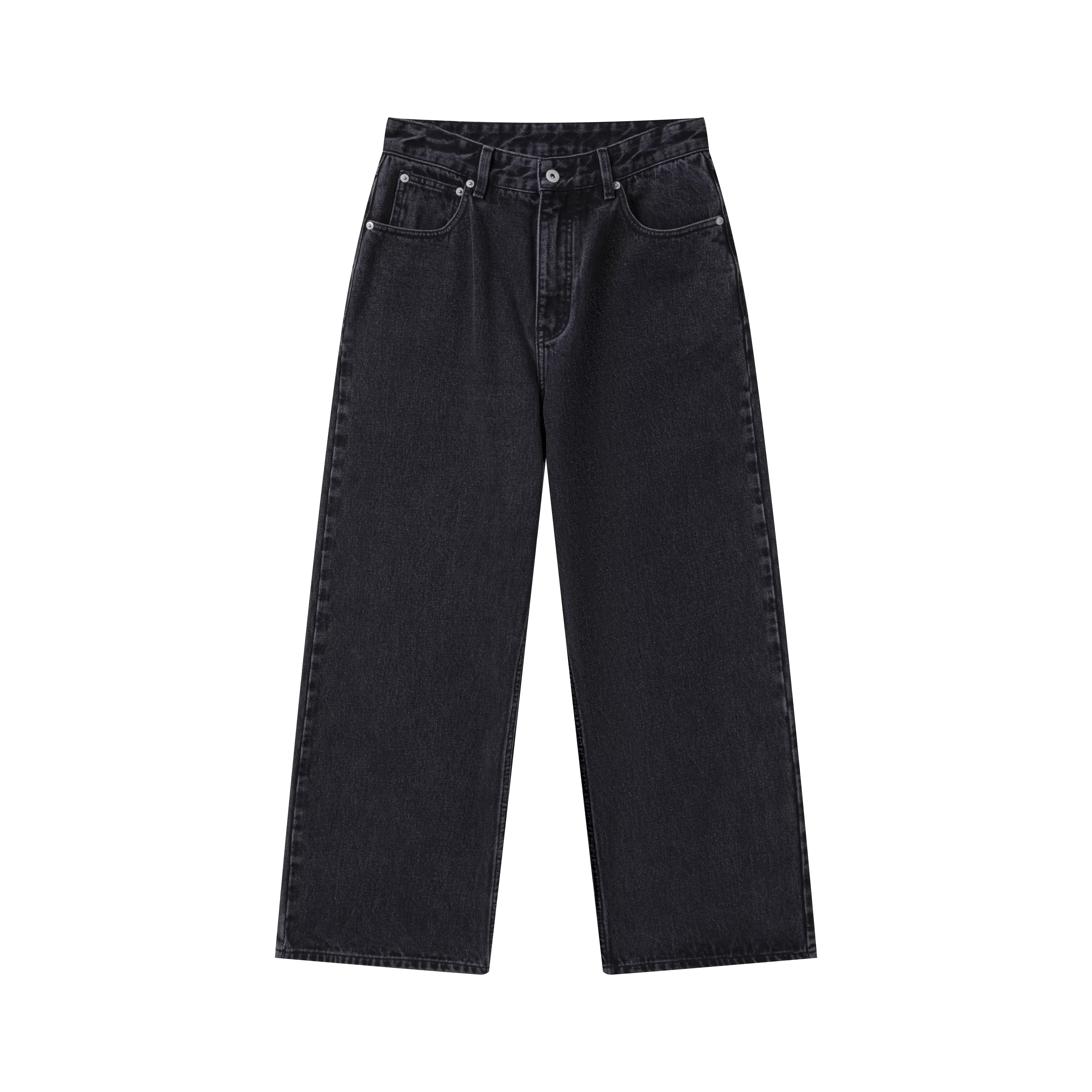 VLABMADE Vintage Washed Black Wide-Leg Denim Jeans