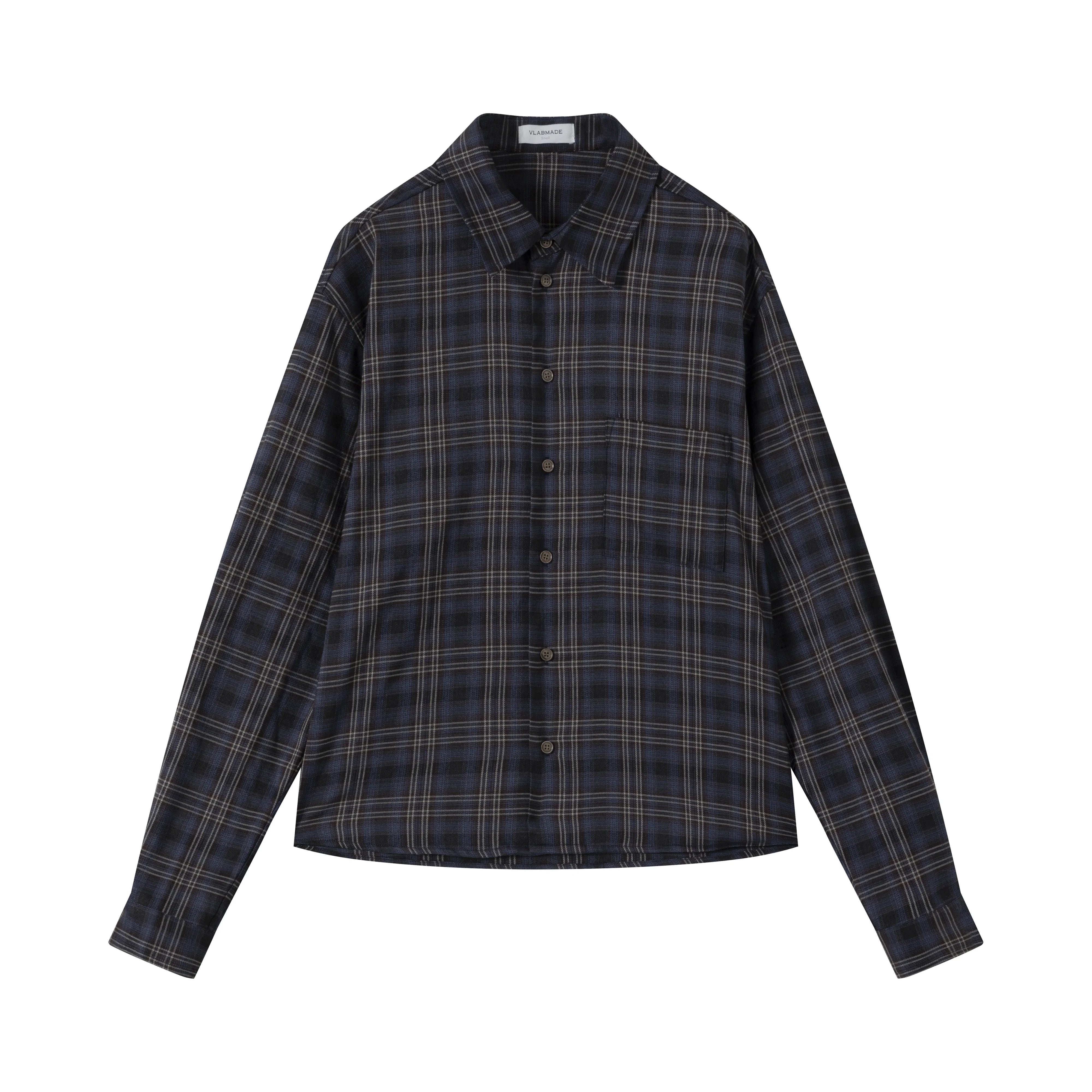 VLABMADE Midnight Blue Plaid Western Shirt Jacket